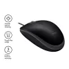 Muis Logitech B110 Silent bedraad USB zwart