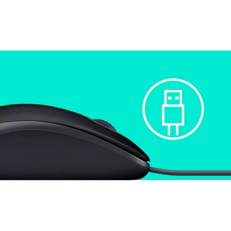 Muis Logitech B110 Silent bedraad USB zwart