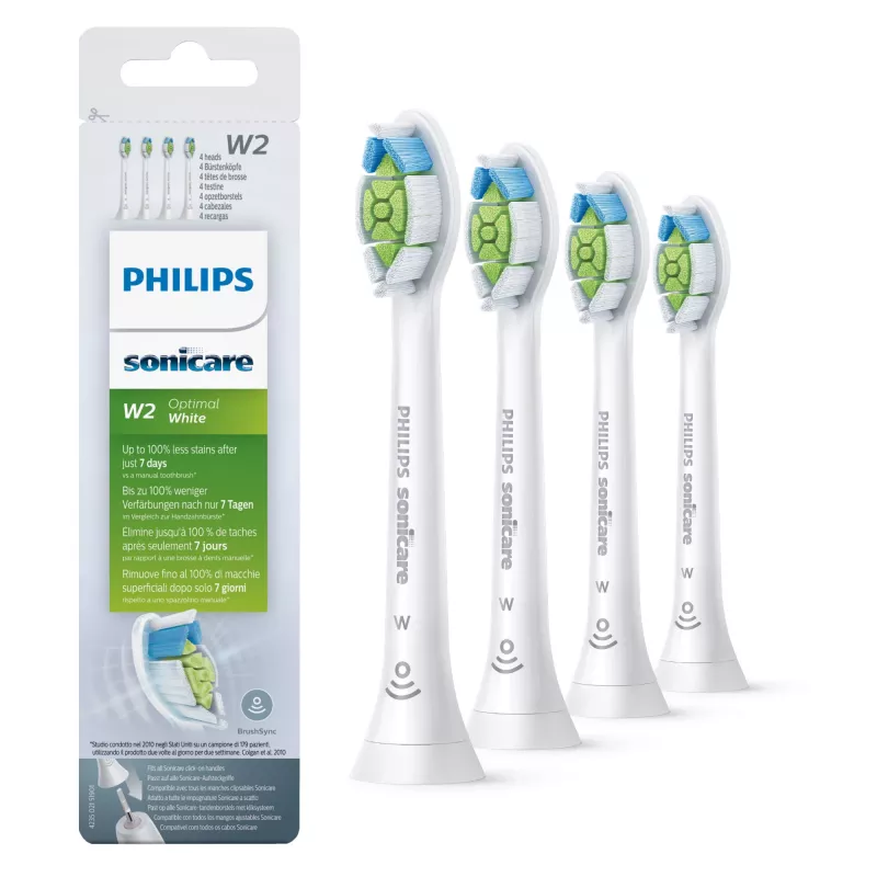 Philips Sonicare W Optimal White HX6064/10 4-pack sonische tandenborstelkoppen