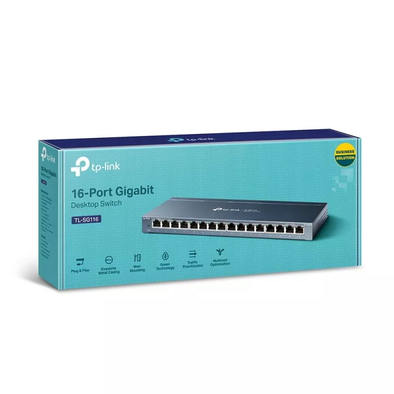 TP-Link 16-poorts Gigabit desktop netwerkswitch, unmanaged, Gigabit Ethernet (10/100/1000), full duplex