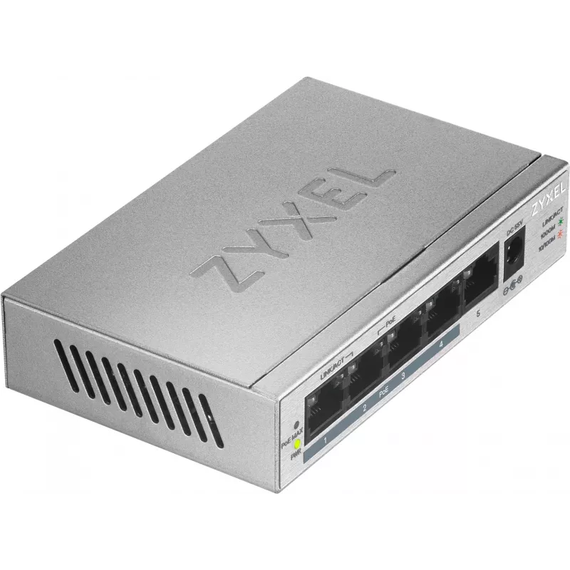 Zyxel GS1005HP Unmanaged Gigabit Ethernet (10/100/1000) Power over Ethernet (PoE) zilver