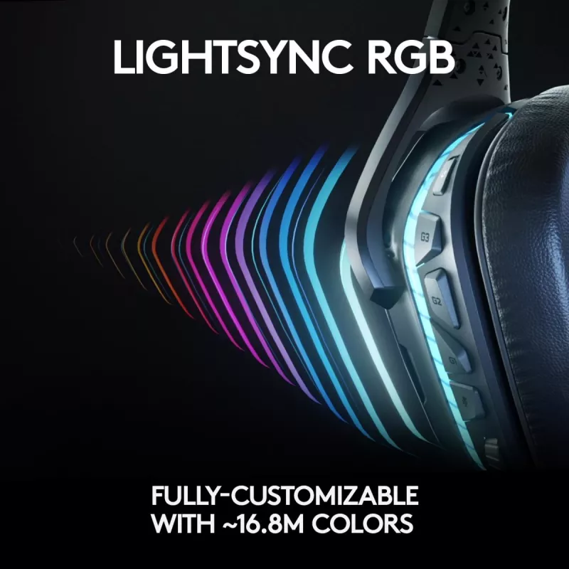 LOGITECH G935 draadloze 7.1 Surround Sound Lightsync gaming-headset – 2,4 GHz