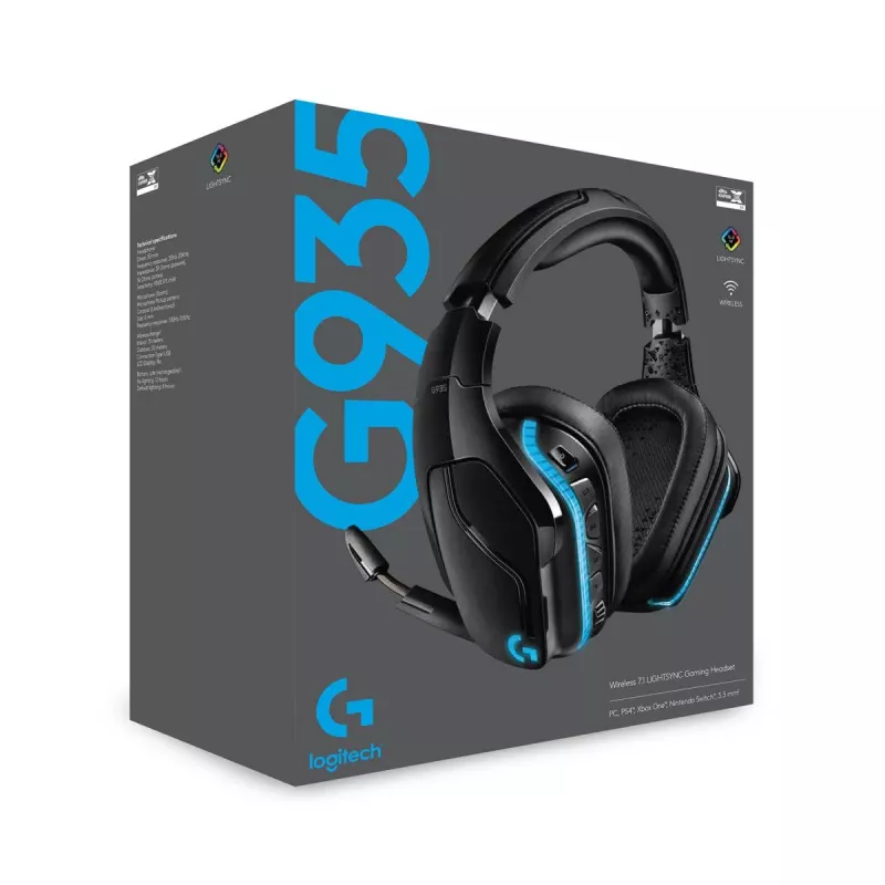 LOGITECH G935 draadloze 7.1 Surround Sound Lightsync gaming-headset – 2,4 GHz