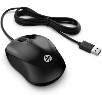 HP kabelmuis 1000, voor beide handen, USB Type-A, 1200 DPI, zwart