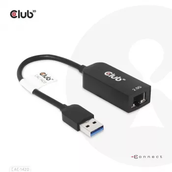 CLUB3D USB 3.2 Gen1 Type-A naar RJ45 2.5Gbps adapter