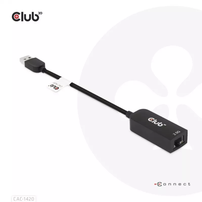 CLUB3D USB 3.2 Gen1 Type-A naar RJ45 2.5Gbps adapter