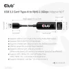 CLUB3D USB 3.2 Gen1 Type-A naar RJ45 2.5Gbps adapter