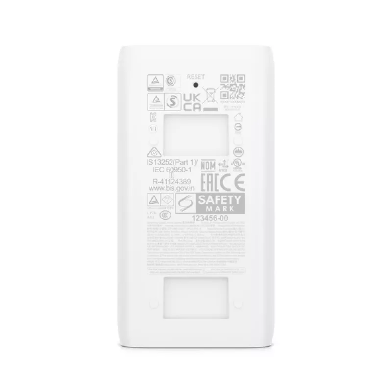 Ubiquiti U-POE-AF PoE-injector, 802.3af, 48 V, 15 W, Gigabit Ethernet, wit