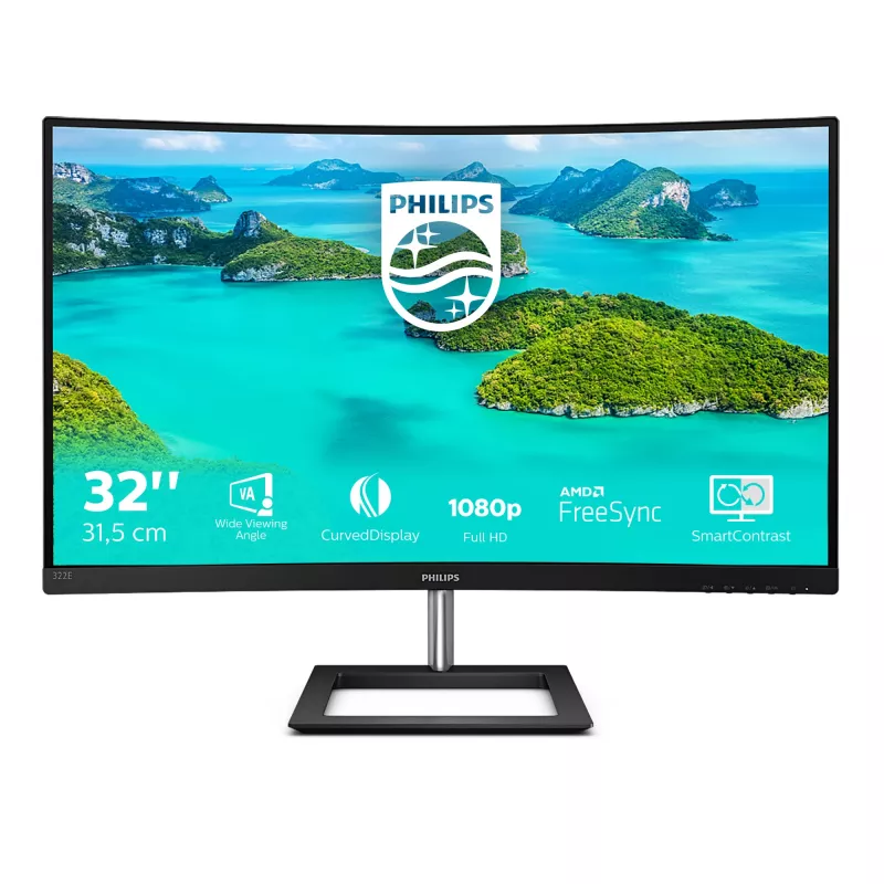 Philips E Line 322E1C/00 computermonitor 80 cm (31,5 inch) 1920 x 1080 pixel Full HD LCD zwart