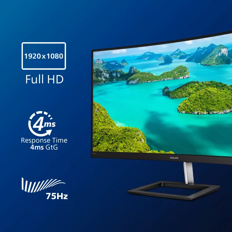 Philips E Line 322E1C/00 computermonitor 80 cm (31,5 inch) 1920 x 1080 pixel Full HD LCD zwart