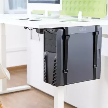 CPU-houder LOGILINK EO0009 — verstelbare stalen desktoptower-houder, zwart, RoHS