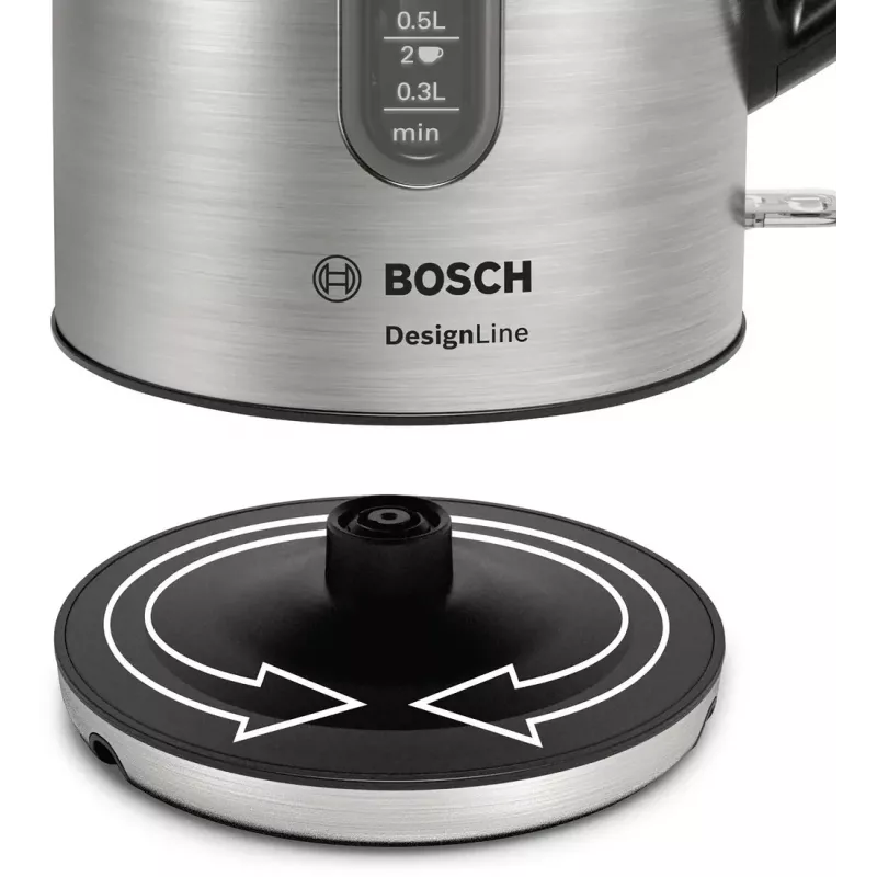 Bosch TWK4P440 waterkoker 1,7 L 2400 W zwart, roestvrij staal
