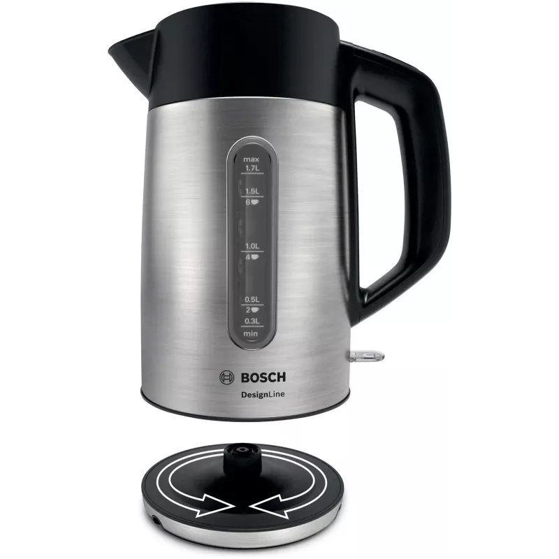Bosch TWK4P440 waterkoker 1,7 L 2400 W zwart, roestvrij staal