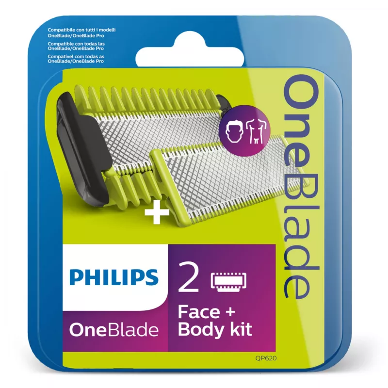 Scheermesje Philips Norelco OneBlade QP620/50 vervangmesjes, zwart, 2-pack