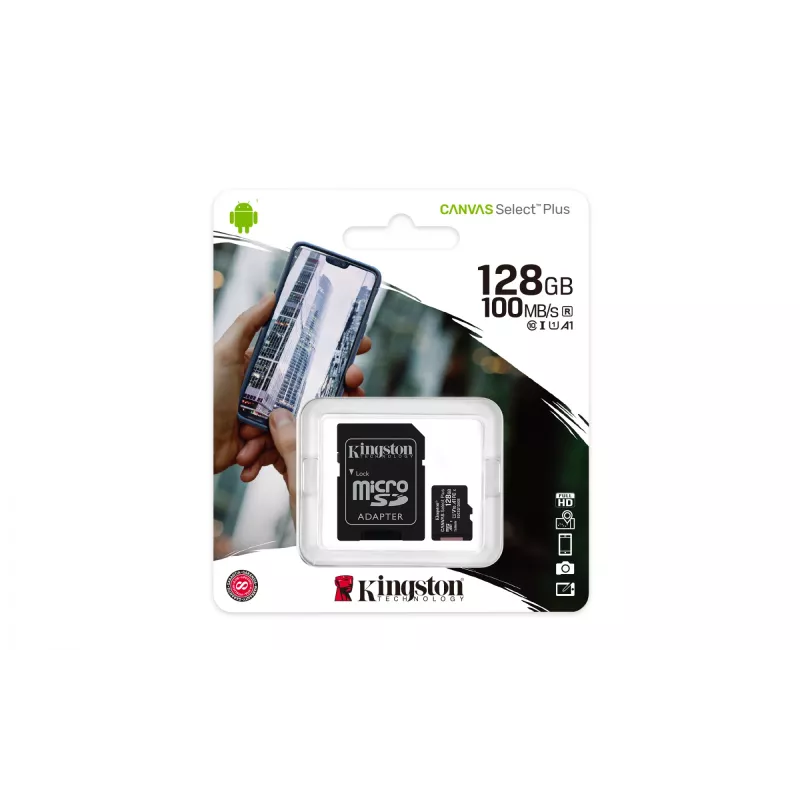 Flashgeheugen Kingston Technology 128GB microSDXC UHS-I Canvas Select Plus 100R A1 C10