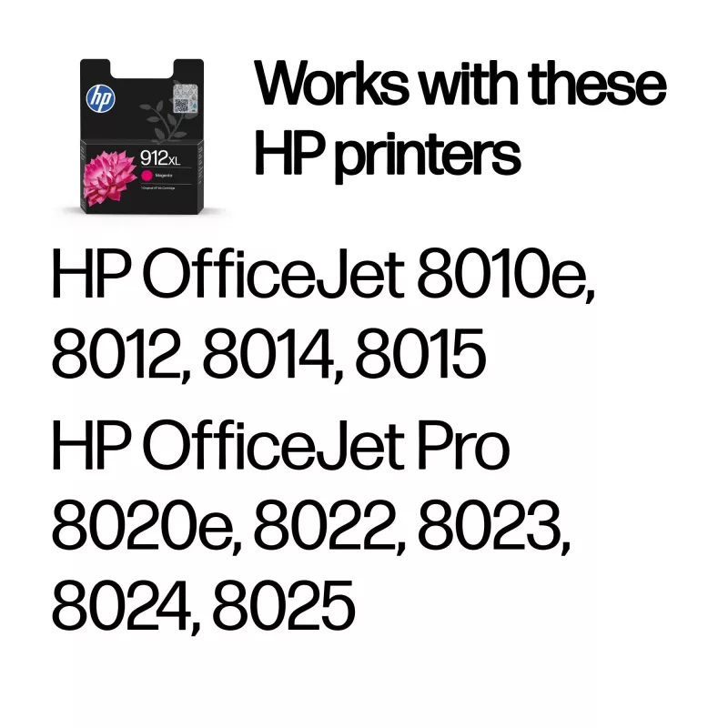 HP 912XL Originele Inktcartridge met hoge capaciteit, Magenta
