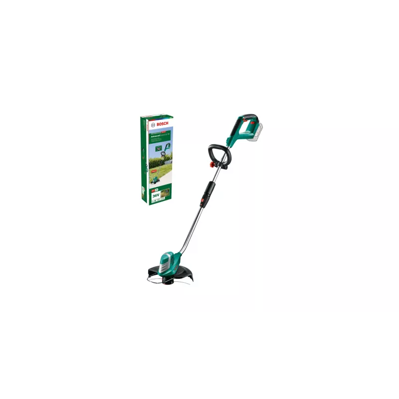 Bosch AdvancedGrassCut 36 accu-grastrimmer, 36 V, 30 cm, nylondraad, telescopische steel, verstelbare extra handgreep, 2,9 kg, zonder accu en lader, groen/zwart