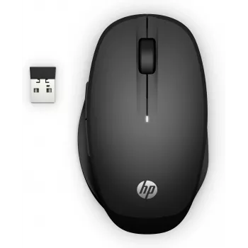 HP Dual Mode zwarte muis 300, rechtshandig, optisch, RF draadloos, 3600 DPI, zwart