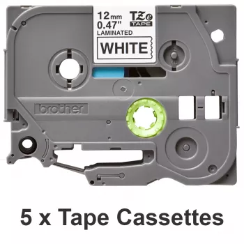 Brother TZE-231M5 labeltape zwart op wit
