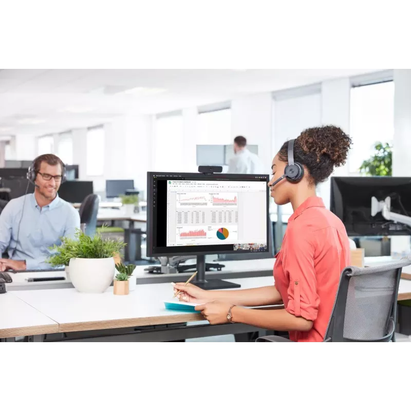 Logitech Zone Wireless MS 981-000854 Bluetooth-headset, on-ear, actieve ruisonderdrukking, draadloos opladen via Qi, Microsoft Teams, grafiet