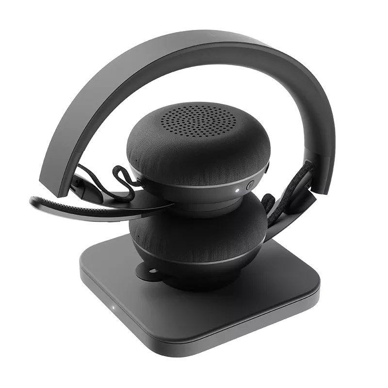 Logitech Zone Wireless MS 981-000854 Bluetooth-headset, on-ear, actieve ruisonderdrukking, draadloos opladen via Qi, Microsoft Teams, grafiet