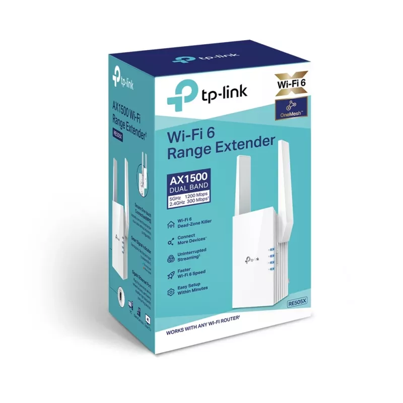 TP-Link RE505X netwerkversterker netwerkzender & -ontvanger wit 10, 100, 1000 Mbit/s