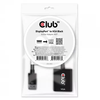 CLUB3D DisplayPort™ naar VGA zwart actieve adapter M/F