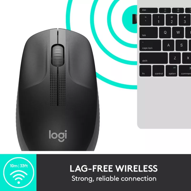 LOGITECH M190 full-size draadloze muis charcoal