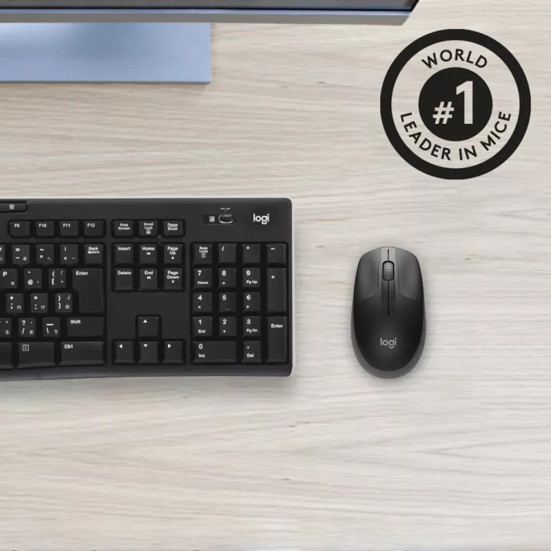 LOGITECH M190 full-size draadloze muis charcoal