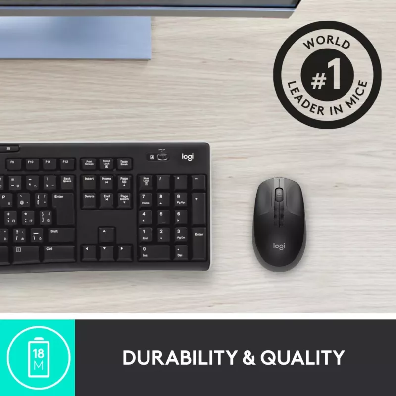 LOGITECH M190 full-size draadloze muis charcoal