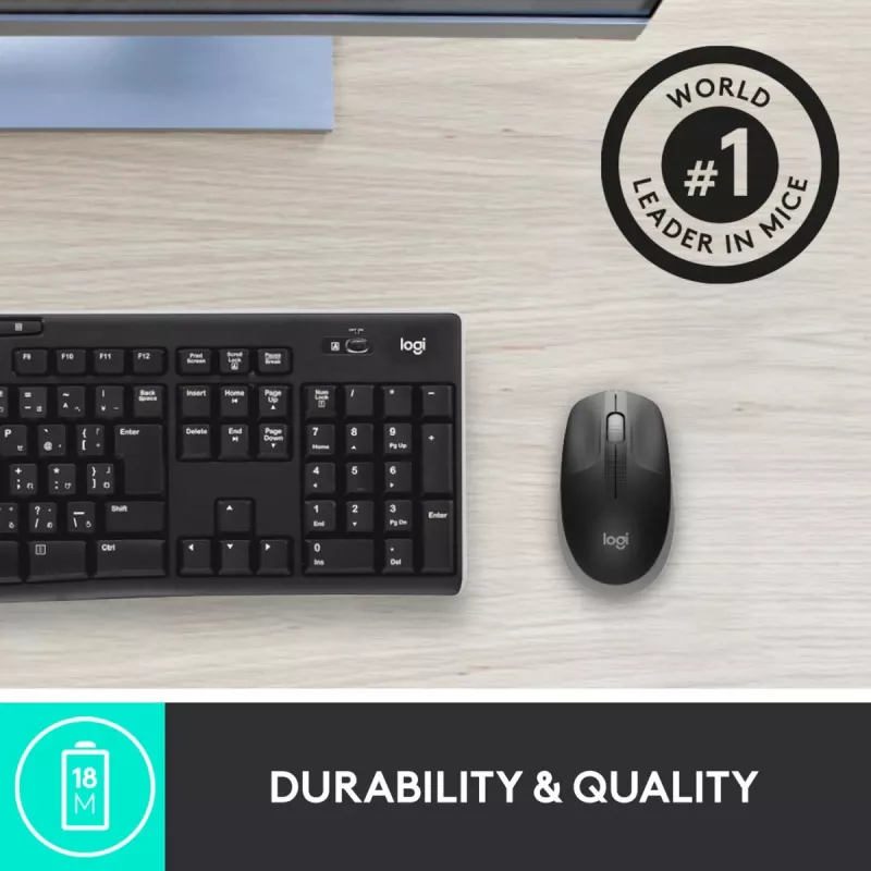 LOGITECH M190 full-size draadloze muis middernachtgrijs