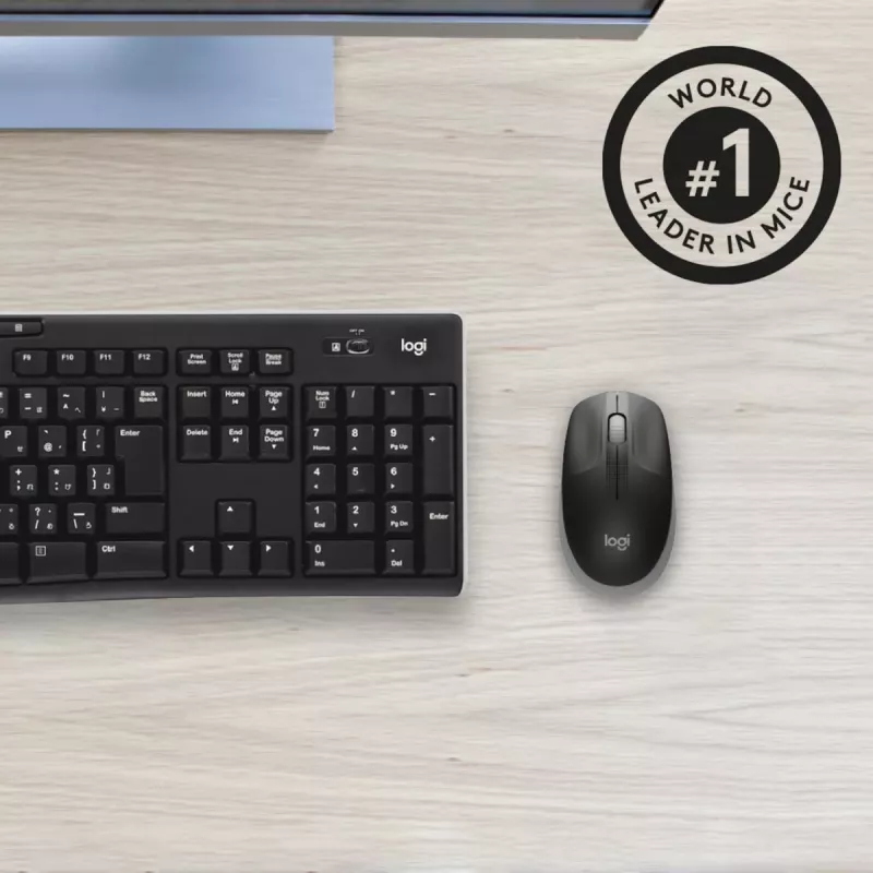 LOGITECH M190 full-size draadloze muis middernachtgrijs