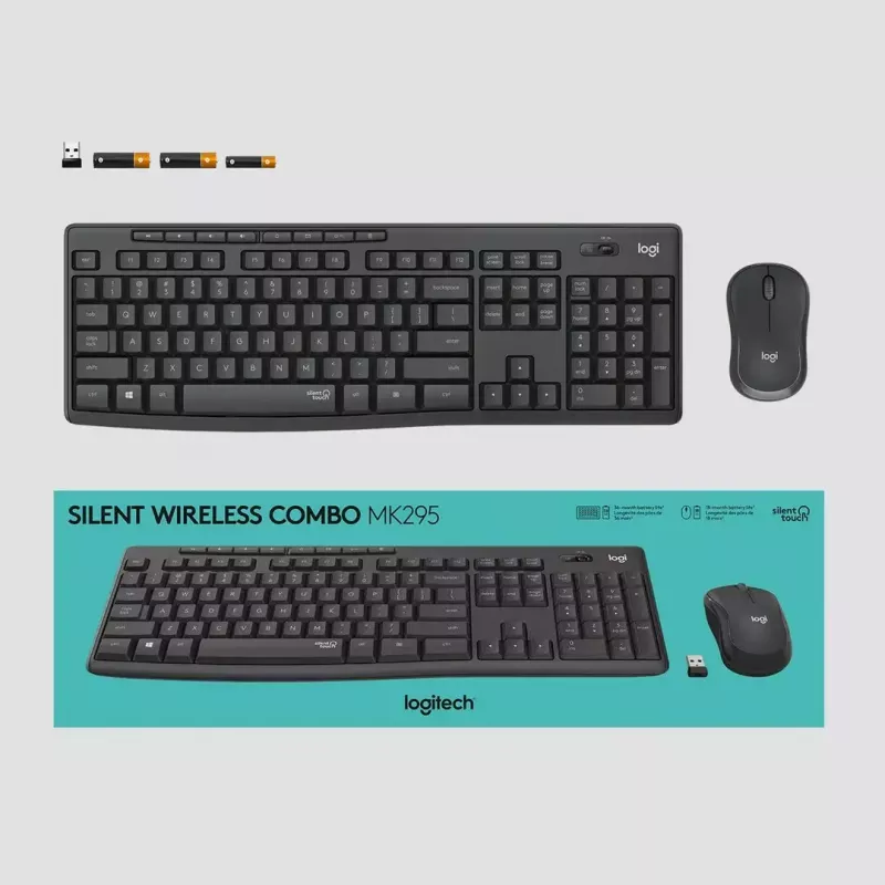 Logitech MK295 Silent Wireless Combo toetsenbord RF Wireless QWERTY US International zwart