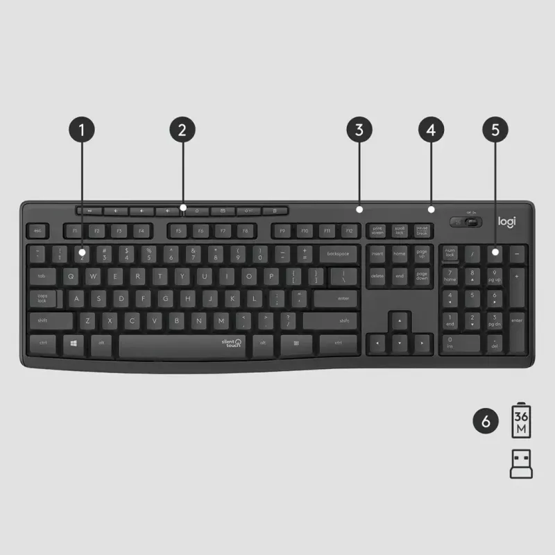 Logitech MK295 Silent Wireless Combo toetsenbord RF Wireless QWERTY US International zwart