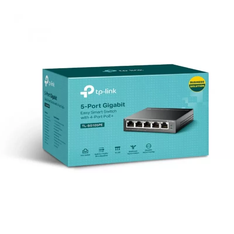 TP-Link 5-poorts Gigabit Easy Smart PoE-switch met 4-poorts PoE+