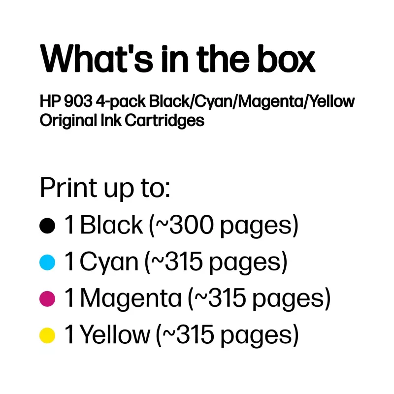 HP 903 4-pack zwart/cyaan/magenta/geel originele inktpatronen