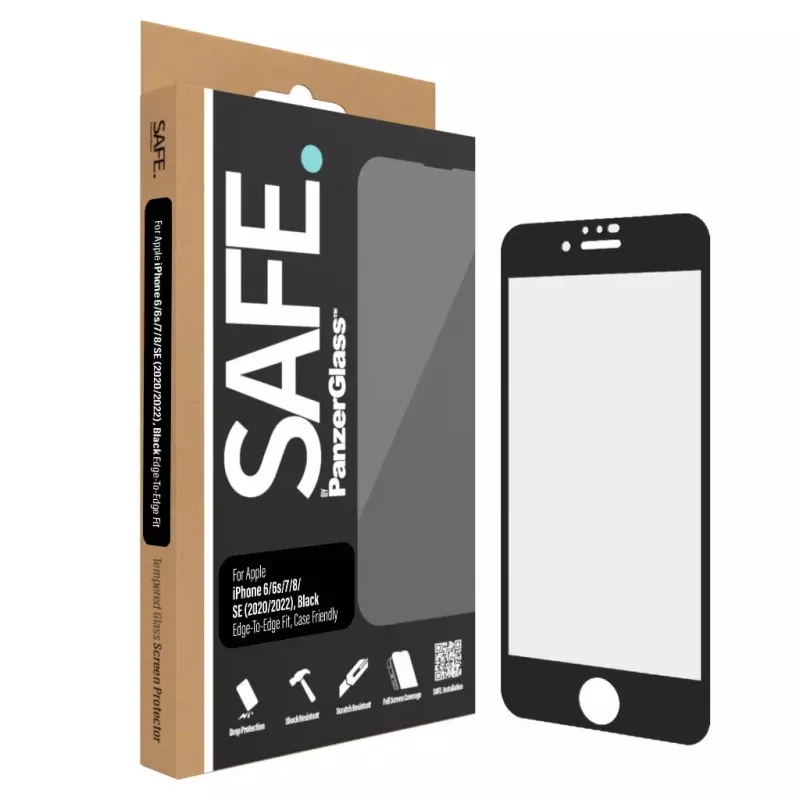 PanzerGlass SAFE. by ® beeldschermfolie iPhone 8 | 7 | 6 | 6s | SE (2020/2022) | randloos