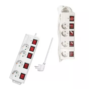Verlengsnoer LogiLink LPS252 1,5 m 4 stopcontacten binnen wit
