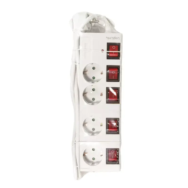 Verlengsnoer LogiLink LPS252 1,5 m 4 stopcontacten binnen wit