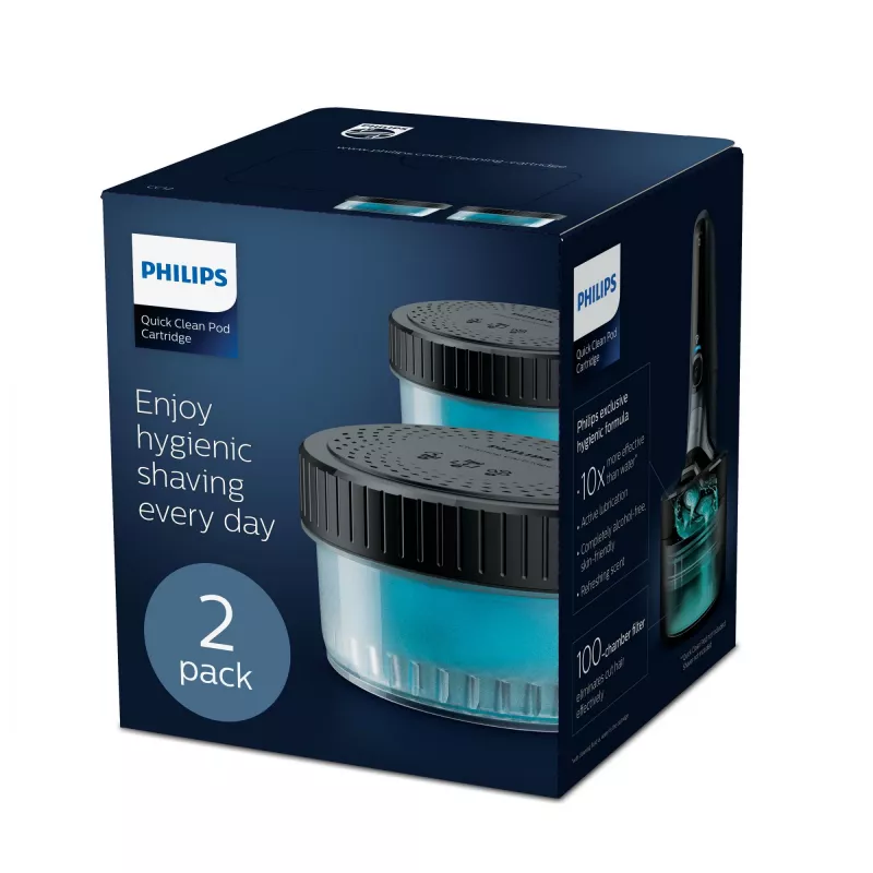 Philips Quick Clean Pod-cartridge CC12/50 2-pack reinigingscartridges voor elektrische scheerkoppen