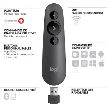 LOGITECH R500s laser presentatieafstandsbediening grafiet