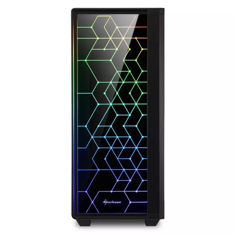 PC-behuizing Sharkoon RGB LIT 100 midi tower zwart
