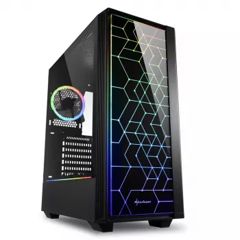 PC-behuizing Sharkoon RGB LIT 100 midi tower zwart