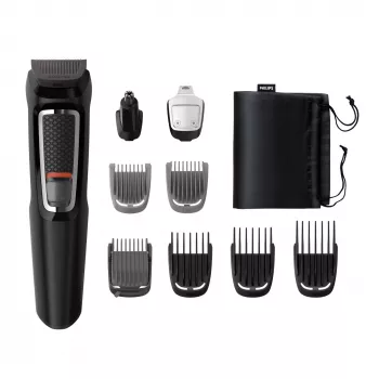 Multigroomer-trimmer Philips MULTIGROOM Series 3000 9-in-1 MG3740/15 — NiMH-accu, 60 min. gebruikstijd, roestvrijstalen messen, 9 opzetkammen, zwart