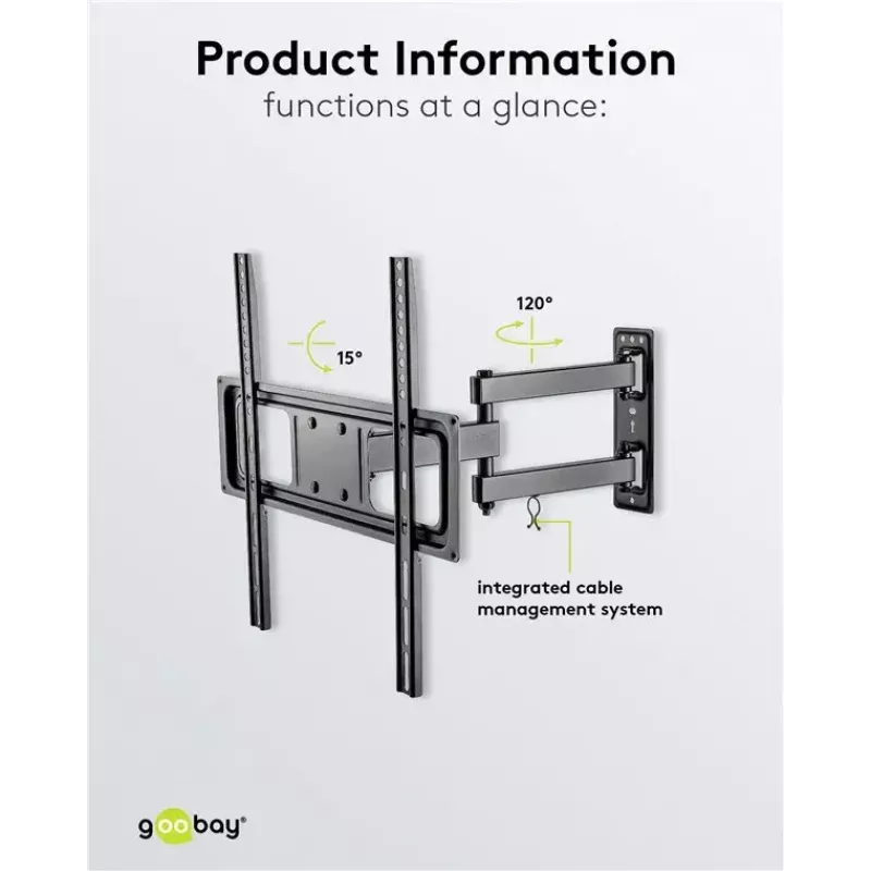 Goobay tv-muurbeugel Basic FULLMOTION M 35 kg 32-55 inch