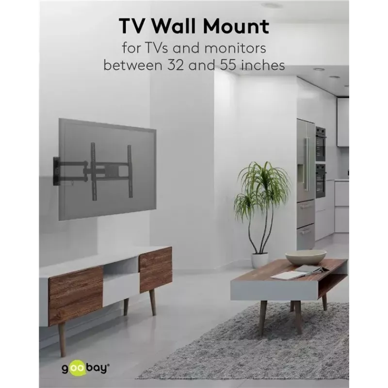 Goobay tv-muurbeugel Basic FULLMOTION M 35 kg 32-55 inch