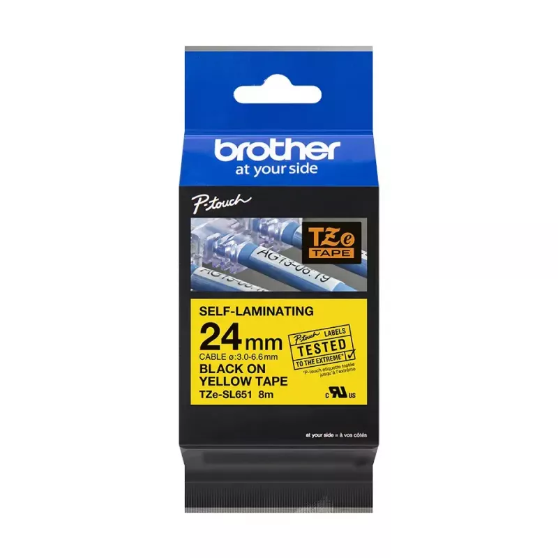 Brother TZE-SL651 etikettenlint zwart op goud