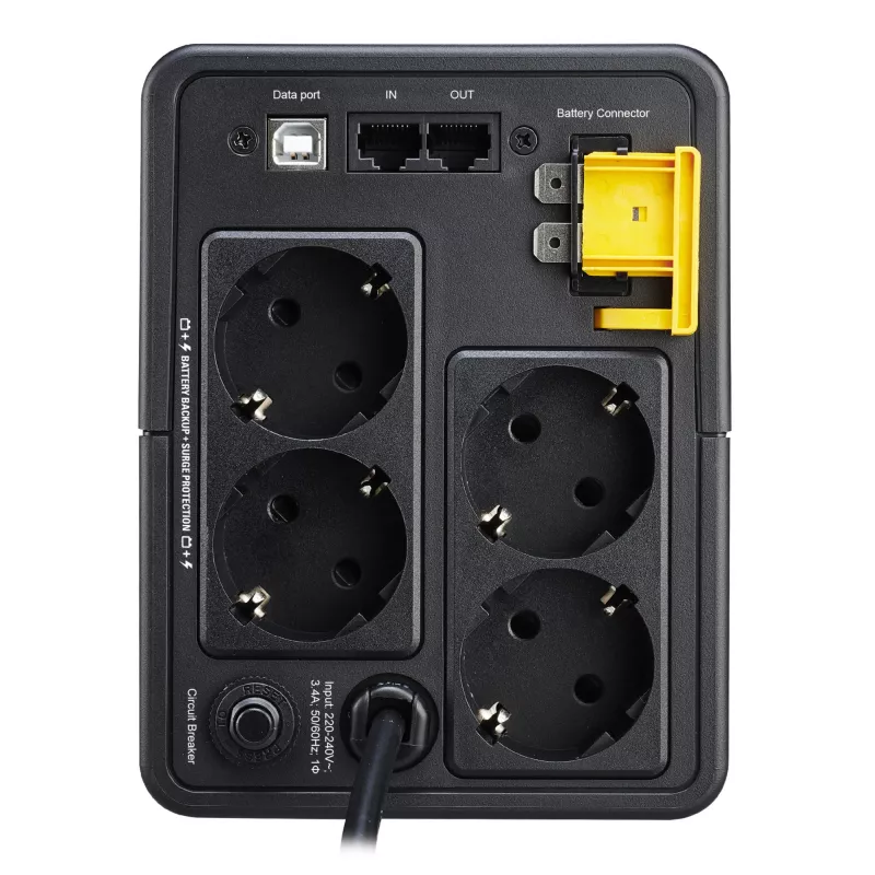 APC Back-UPS, 750VA, tower, 230V, 4x CEE 7/7 Schuko-stopcontacten, AVR