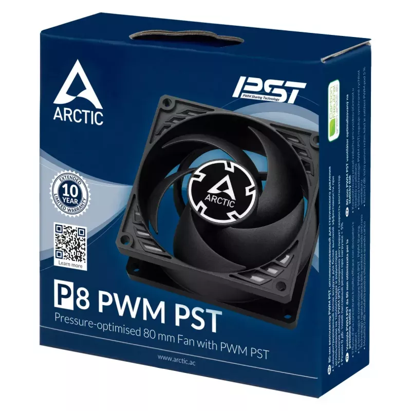 ARCTIC P8 PWM PST - drukgeoptimaliseerde 80-mm-ventilator met PWM PST