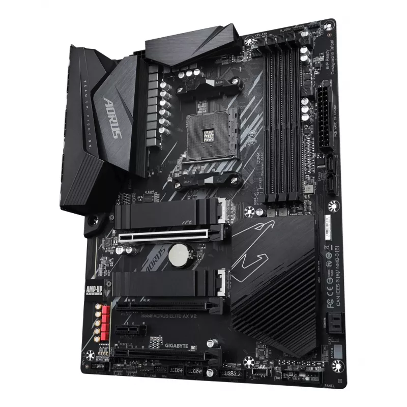 Moederbord GIGABYTE B550 AORUS ELITE AX V2 ATX, AMD B550, Socket AM4, DDR4, 4 DIMM, Wi-Fi 6E, 2.5Gb LAN